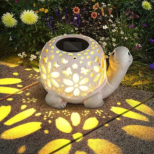 LESES Solar Lantern Lights, Turtle Outdoor Lantern with Waterproof LED Garden Light, Decorative Lanterns Table Lamp for Patio Yard Garden Decor for Outside Clearance Gifts for Birthday Grandma - CookCave