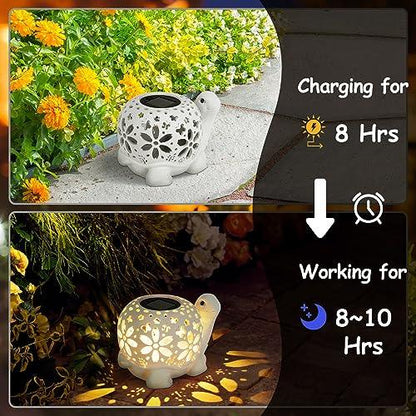 LESES Solar Lantern Lights, Turtle Outdoor Lantern with Waterproof LED Garden Light, Decorative Lanterns Table Lamp for Patio Yard Garden Decor for Outside Clearance Gifts for Birthday Grandma - CookCave