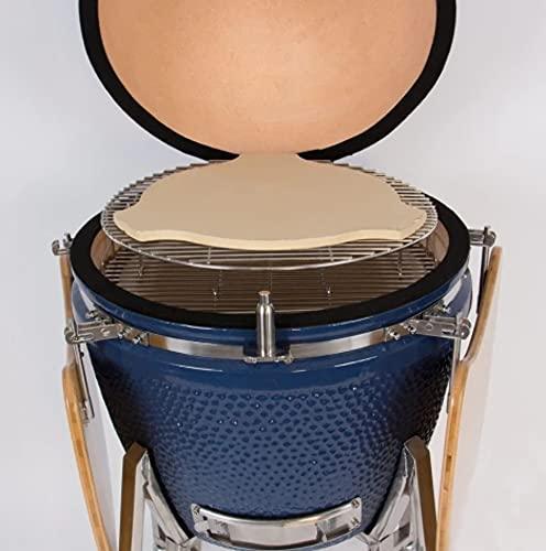 Lifesmart 19 inch Kamado Ceramic Charcoal Grill, Blue - CookCave