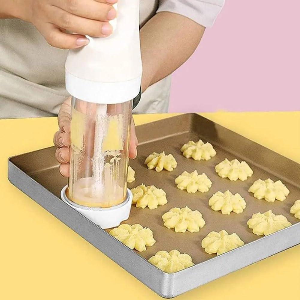 liucocotos Electric Cookie Press Gun, Cookie Press for Baking, DIY Cookie Maker with 12 Molds and 4 Decorating Nozzles for DIY Cookies Decorating (1 Set) - CookCave