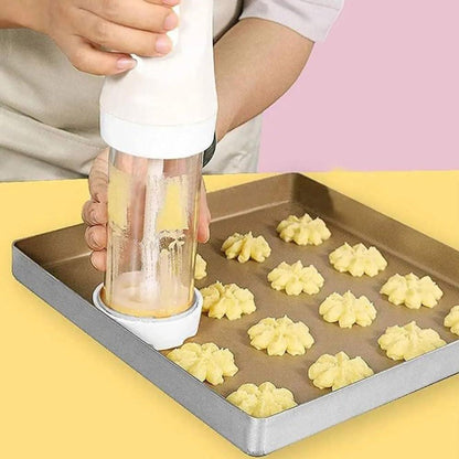 liucocotos Electric Cookie Press Gun, Cookie Press for Baking, DIY Cookie Maker with 12 Molds and 4 Decorating Nozzles for DIY Cookies Decorating (1 Set) - CookCave