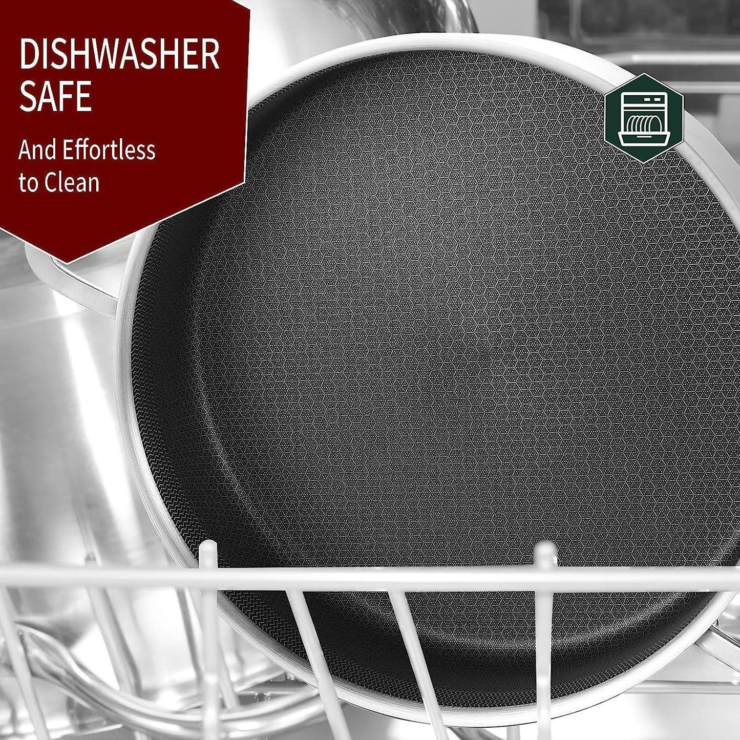 LOLYKITCH Tri-Ply Stainless Steel 10 Inch Non-stick Deep Frying Pan with Lid,Chef's Pan,Induction Cooking Pan, Sauté Pan with Lid, Dishwasher & Oven Safe - CookCave