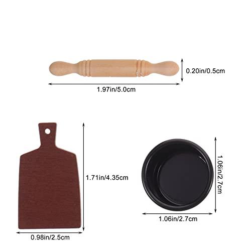 LUOZZY Miniature Baking Tools for Kids Pretend Play Dollhouse Baking Tool Set Mini Kitchen Decoration - CookCave