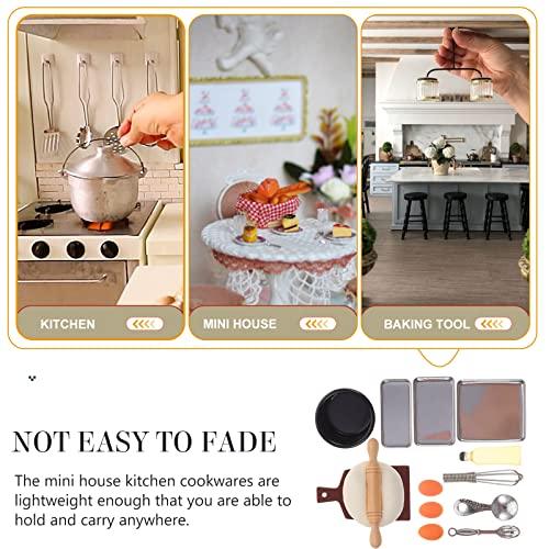 LUOZZY Miniature Baking Tools for Kids Pretend Play Dollhouse Baking Tool Set Mini Kitchen Decoration - CookCave
