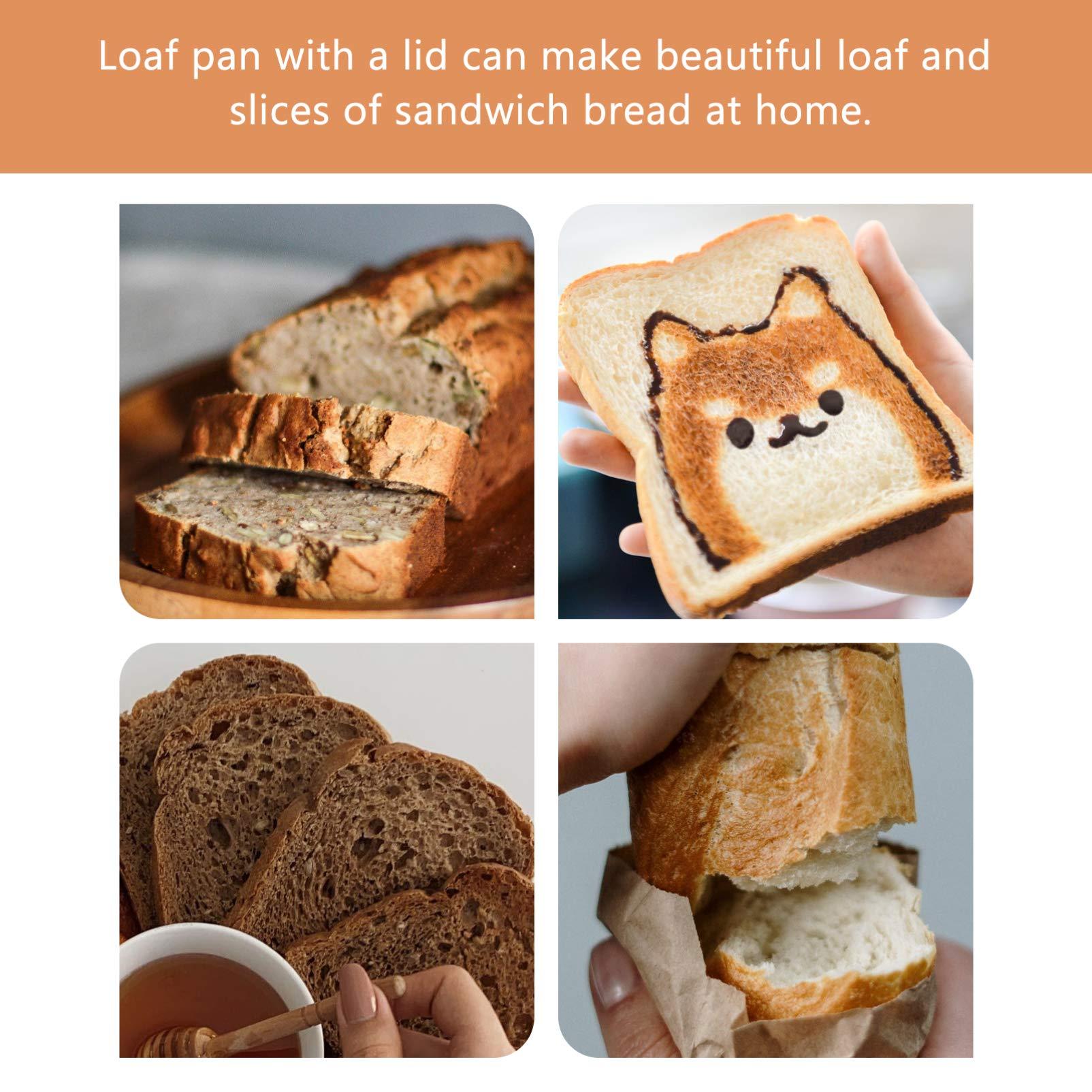 Luxshiny Pullman Baking Pan Bread Tin Loaf Pan With Lid Black Loaf Pan Non- Stick Loaf Pan Toast Bread Bakeware Bread Toast For Oven Baking 750g Pullman Baking Pan Bread Baking Tray - CookCave