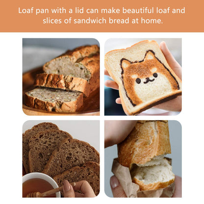 Luxshiny Pullman Baking Pan Bread Tin Loaf Pan With Lid Black Loaf Pan Non- Stick Loaf Pan Toast Bread Bakeware Bread Toast For Oven Baking 750g Pullman Baking Pan Bread Baking Tray - CookCave