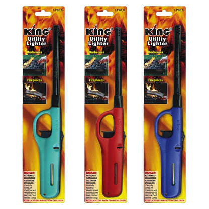 Mango Kingdom 3 Pack King BKOU172 Multi Utility Lighter Assorted Colors - CookCave
