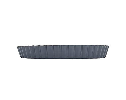 Matfer Bourgeat Exopan Fluted Tart and Quiche Pan with Removable Bottom, 9 1/2" Diameter, Dark Gray - CookCave
