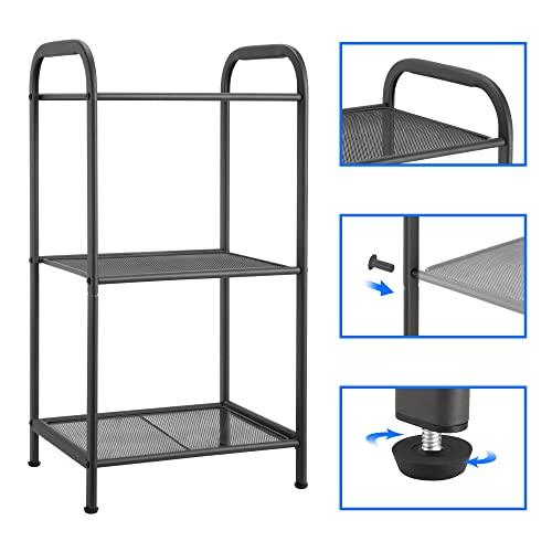 MAX Houser Storage Rack with Shelf,Industrial Style Extendable Plant Stand, Standing Shelf Units for Kitchen, Bathroom, Office,Living Room, Balcony, Kitchen (Charcoal Gray, 3 Tier) - CookCave