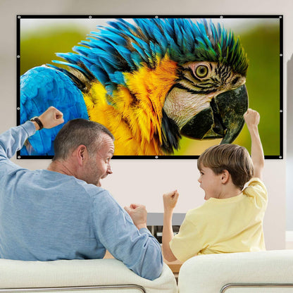 Mdbebbron 120 inch Projection Screen 16:9 Foldable Anti-Crease Portable Projector Movies Screens for Home Theater Outdoor Indoor Support Double Sided Projection - CookCave