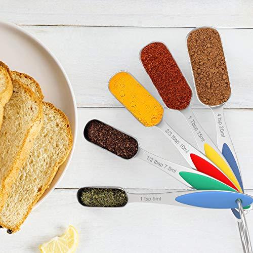 Measuring Cups and Spoons - Wildone Stainless Steel 20 Piece Stackable Set, Includes 8 Measuring Cups, 10 Measuring Spoons, 1 Leveler & 1 Whisk, for Dry and Liquid Ingredient - CookCave