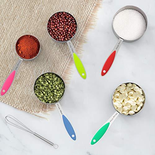 Measuring Cups and Spoons - Wildone Stainless Steel 20 Piece Stackable Set, Includes 8 Measuring Cups, 10 Measuring Spoons, 1 Leveler & 1 Whisk, for Dry and Liquid Ingredient - CookCave