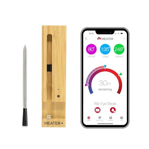 MEATER Plus: Long Range Wireless Smart Meat Thermometer with Bluetooth Booster | For BBQ, Oven, Grill, Kitchen, Smoker, Rotisserie | iOS & Android App - CookCave