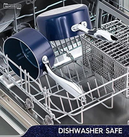 MICHELANGELO Sauce Pan Sets, Ceramic Saucepans with Lids, 1Qt & 2Qt & 3Qt Sauce Pans with Lid, Nonstick Saucepan Set, Small Pot with Stainless Steel Handle, Oven Safe, Blue - CookCave