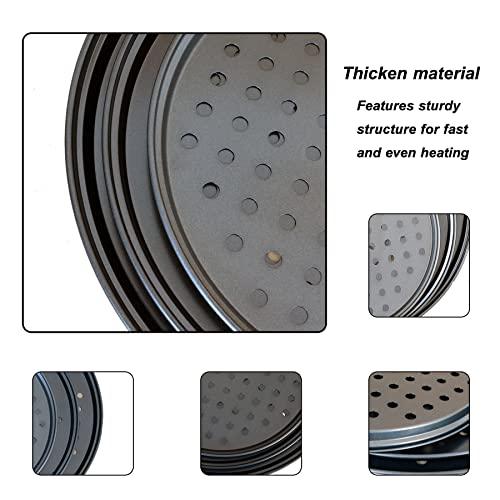 mobzio Baking Steel Pizza Pan with Holes, Round Pizza Pan for Oven, 9 Inch, 11 Inch, 12 Inch Bakeware Pizza Tray, Nonstick Baking Supplies Home Restaurant Kitchen Steel Crisper Pizza Pan Set (3 Pcs) - CookCave