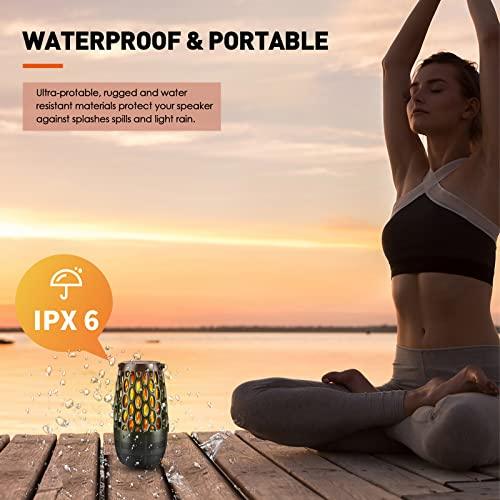 MOFOKEAY Outdoor Bluetooth Speakers- 2 Pack Wireless Torch Atmosphere Waterproof Speakers with Stake & Hook, Sync Up to 100 Speakers, BT 5.3 Portable Speaker for Patio Camp Party, Gifts for Men Women - CookCave