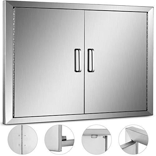 Mophorn BBQ Double Access Door 31W x 24H Inch, BBQ Door Stainless Steel Wall Construction Vertical, Outdoor Kitchen Door for BBQ Island, Grilling Station, Outside Cabinet - CookCave