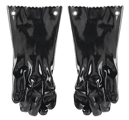 Mr. Bar-B-Q 40111Y Insulated BBQ Gloves | Waterproof Grilling Gloves | Light & Flexible Rubber Gloves | Soft Lining for Added Comfort - CookCave