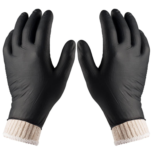 Nechtik BBQ Gloves disposable - 4 Cotton Glove Liners and 100 Disposable Gloves - Machine Washable Cotton Liners - Powder Free, Latex Free Black Nitrile Gloves (100, XL) - CookCave