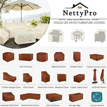 NettyPro BBQ Grill Cover 56 Inch Outdoor Patio 600D Heavy Duty Waterproof 2-3 Burner Barbecue Cover for Weber, Char-Broil, Brinkmann, Nexgrill Grills and More, Brown - CookCave