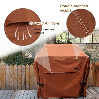 NettyPro BBQ Grill Cover 56 Inch Outdoor Patio 600D Heavy Duty Waterproof 2-3 Burner Barbecue Cover for Weber, Char-Broil, Brinkmann, Nexgrill Grills and More, Brown - CookCave