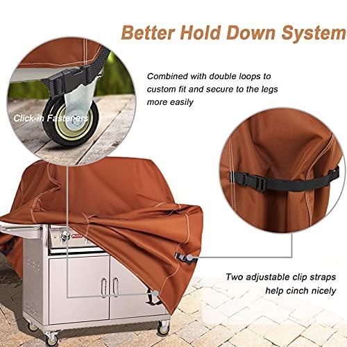 NettyPro BBQ Grill Cover 56 Inch Outdoor Patio 600D Heavy Duty Waterproof 2-3 Burner Barbecue Cover for Weber, Char-Broil, Brinkmann, Nexgrill Grills and More, Brown - CookCave