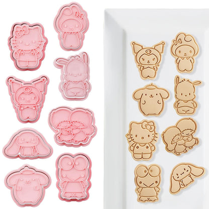 New Cartoon Cookie Cutter Set -8 Piece - Stamped Embossed Molds for Cake Kids Birthday Party（A Size） - CookCave