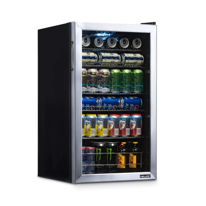 NewAir Beverage Refrigerator Cooler | 126 Cans Free Standing with Right Hinge Glass Door | Mini Fridge Beverage Organizer Perfect For Beer, Wine, Soda, And Cooler Drinks - CookCave