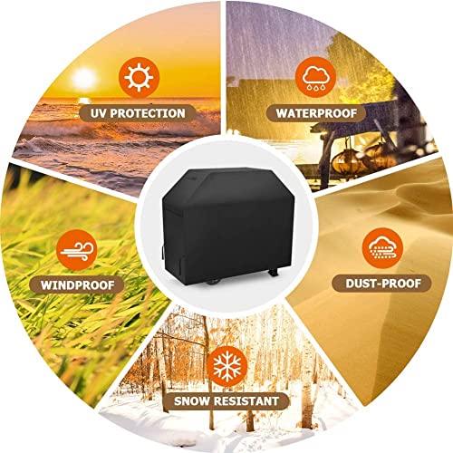 NEXCOVER 55 Inch Grill Cover - Heavy Duty Waterproof and Weather Resistant BBQ Cover for Weber, Char Broil, Nexgrill - Fade Resistant, Black - CookCave