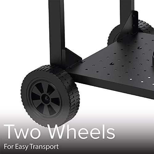 Nexgrill Outdoor Cooking 2 Burner Propane Griddle Grill, 21.65" x 15" 323sq.in Portable Gas Griddle grill, Flat Top for Camping, Patio, Cart with Wheel, Side Shelves with Hooks, Black and Silver - CookCave