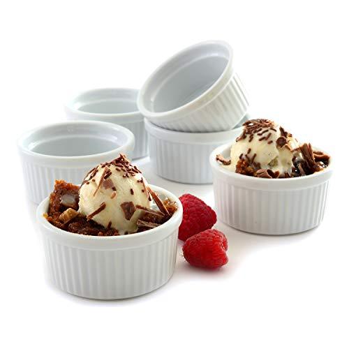 Norpro 3oz/90ml Porcelain Ramekins, Set of 6, One Size, White - CookCave