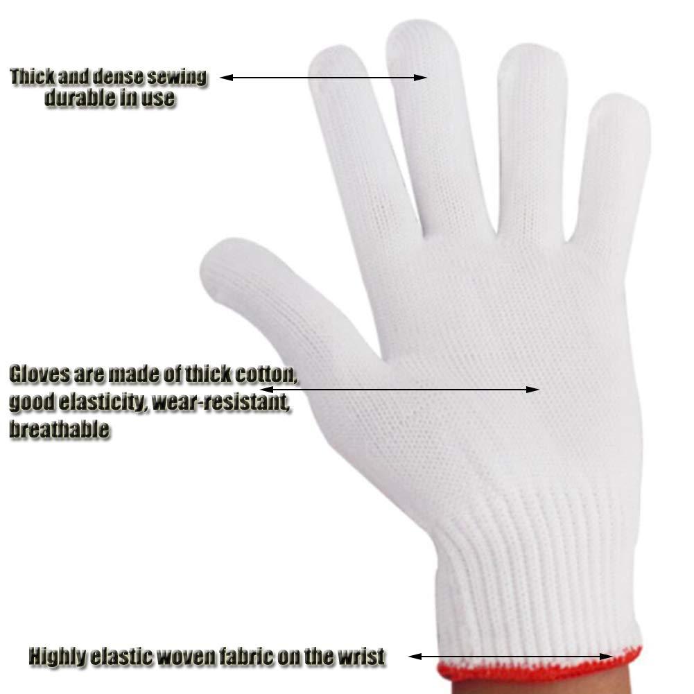 NRDBEEEC Hand Working Gloves Safety Grip Protection Work Gloves Men Women BBQ Thick Cotton (Pack of 6 Pairs) - CookCave