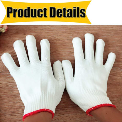 NRDBEEEC Hand Working Gloves Safety Grip Protection Work Gloves Men Women BBQ Thick Cotton (Pack of 6 Pairs) - CookCave