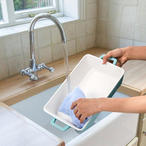 Okllen Set of 3 Casserole Dishes for Oven, Ceramic Baking Dishes with Handles, Rectangular Lasagna Pan Bakeware Set for Baking Cooking, Roasting, Broiling, Gratin, Wedding & Housewarming Gift, Blue - CookCave