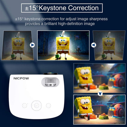 Outdoor Projector, Mini Projector for Home Theater, 1080P and 240" Supported Movie Projector 7500 L Portable Home Video Projector Compatible with Smartphone/TV Stick/PS4/PC/Laptop - CookCave