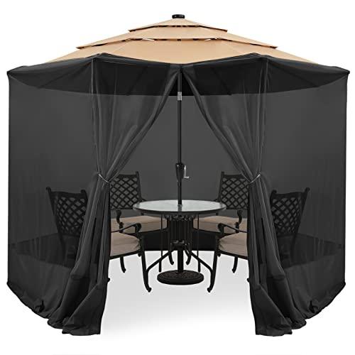 OUTDOOR WIND Upgrade 9FT-11FT Patio Umbrella Netting Black - CookCave