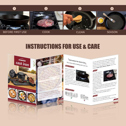 Overmont 2 in 1 Pre Seasoned Dutch Oven with Skillet Lid for Induction, Electric, Grill, Stovetop, BBQ, Camping (5 Quart) - CookCave