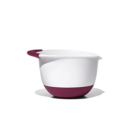 OXO Plastic Good Grips 3-Piece Mixing Bowl Set with Red/Green/Blue Handles - CookCave