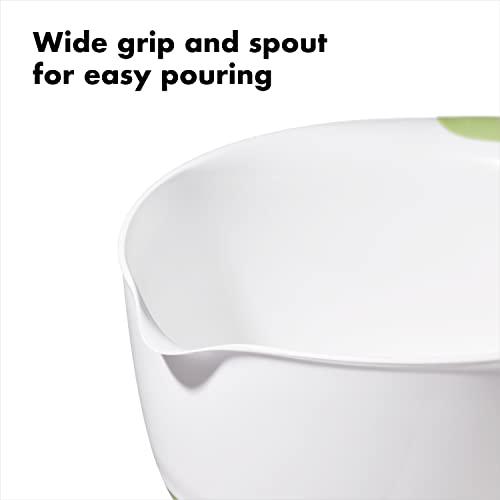 OXO Plastic Good Grips 3-Piece Mixing Bowl Set with Red/Green/Blue Handles - CookCave