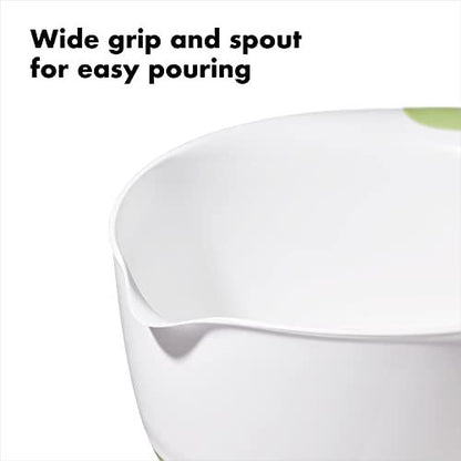 OXO Plastic Good Grips 3-Piece Mixing Bowl Set with Red/Green/Blue Handles - CookCave