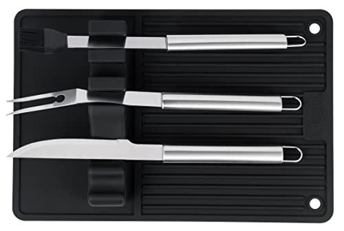 Ozeri BBQ and Grill Utensil Holder Mat Set,Black - CookCave