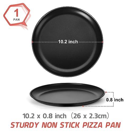 P&P CHEF 10 Inch Pizza Pan, Non-Stick Pizza Tray, Round Baking Pan for Oven, Healthy Bakeware and Serving Plate, Stainless Steel Core & Reusable, Oven Safe & Easy Clean, Black - CookCave