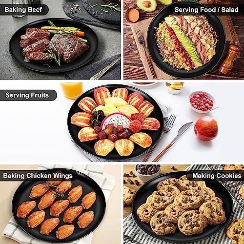 P&P CHEF 13½ Inch Pizza Pans Pack of 2, Large Pizza Pan Set for Kitchen Restaurant, Nonstick Surface Covers Stainless Steel Core, Easy Clean & Oven Safe, Common Size, Black - CookCave