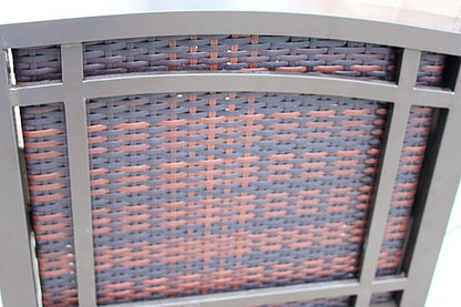 Pebble Lane Living 9pc Aluminum and Wicker Swivel and Rocking Patio Dining Set with Premium Outdoor Cushions and Umbrella - CookCave