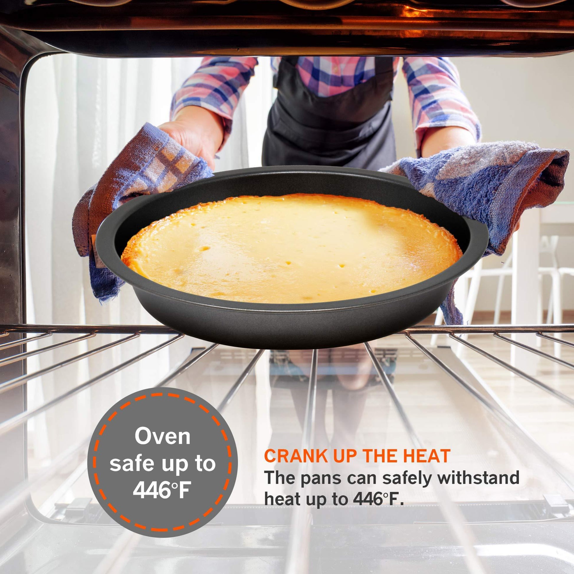 Perlli Baking Pan 6 Piece Set Nonstick Carbon Steel Gray Oven Safe PTFE PFOA Free Bakeware Kitchen Set, Cookie Sheet, 2 Round Cake Pans, 12 Cup Cupcake Muffin Pan, Roasting Pan, & Loaf Pan Bake Set - CookCave