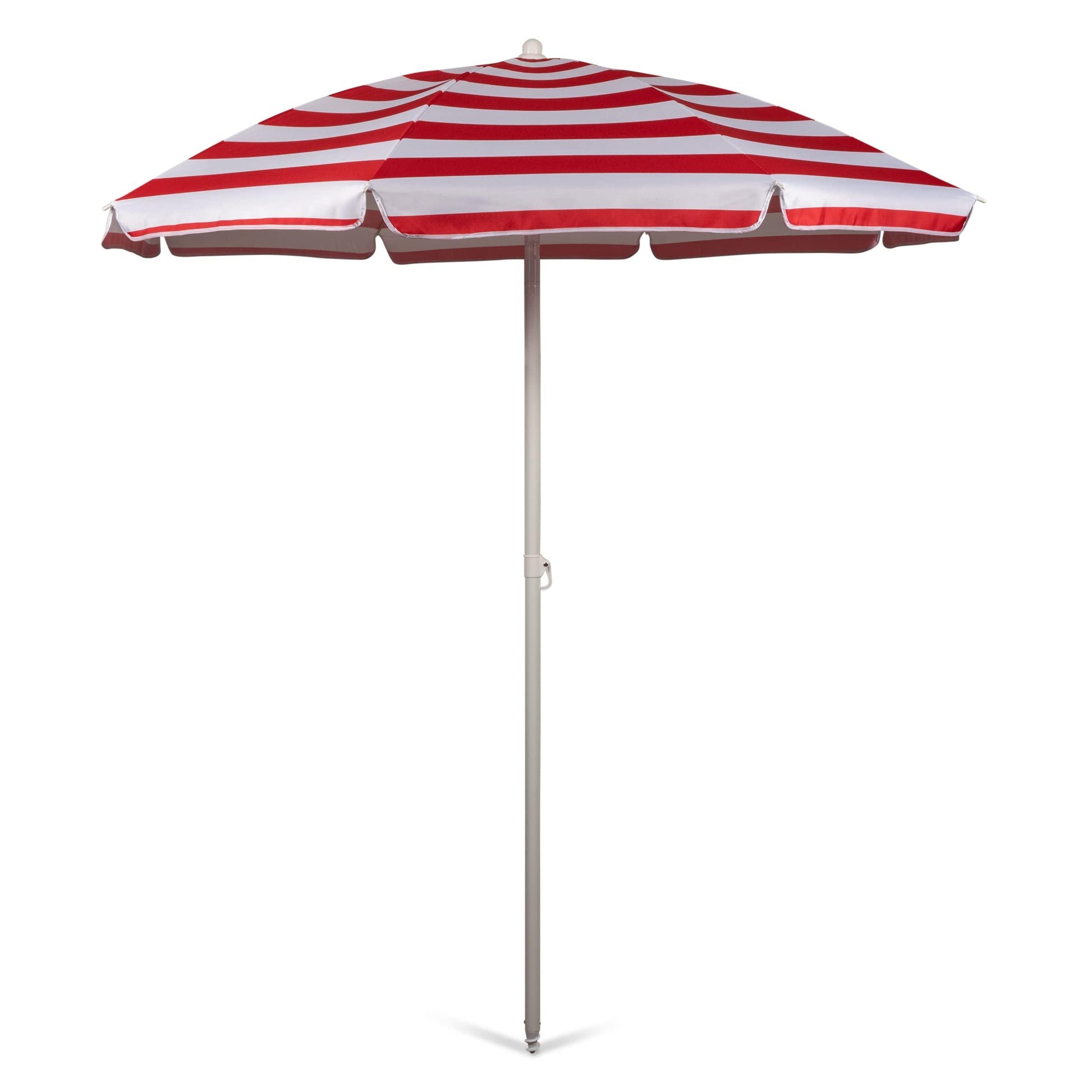 PICNIC TIME Outdoor Canopy Sunshade Beach Umbrella 5.5', Small Patio Umbrella, Beach Chair Umbrella, (Red & White Cabana Stripe) - CookCave