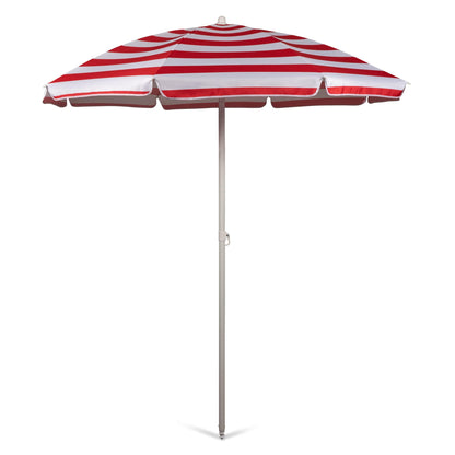 PICNIC TIME Outdoor Canopy Sunshade Beach Umbrella 5.5', Small Patio Umbrella, Beach Chair Umbrella, (Red & White Cabana Stripe) - CookCave