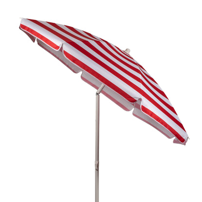 PICNIC TIME Outdoor Canopy Sunshade Beach Umbrella 5.5', Small Patio Umbrella, Beach Chair Umbrella, (Red & White Cabana Stripe) - CookCave