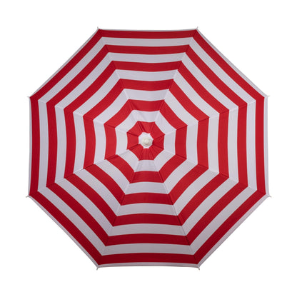 PICNIC TIME Outdoor Canopy Sunshade Beach Umbrella 5.5', Small Patio Umbrella, Beach Chair Umbrella, (Red & White Cabana Stripe) - CookCave