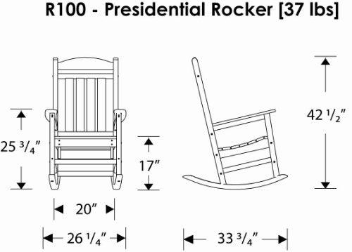 POLYWOOD R100BL Presidential Rocking Chair, Black - CookCave
